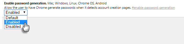 Įgalinti „Chrome“ slaptažodį