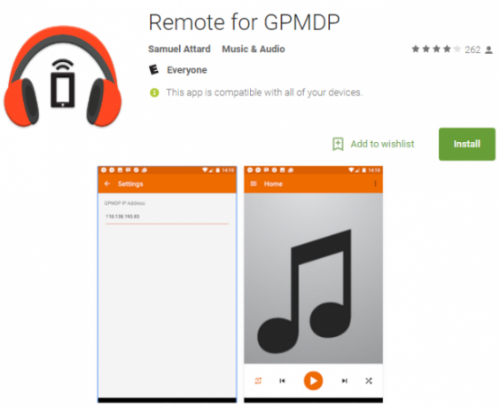 „Google Play“ muzikos darbalaukio grotuvo nuotolinio valdymo programa