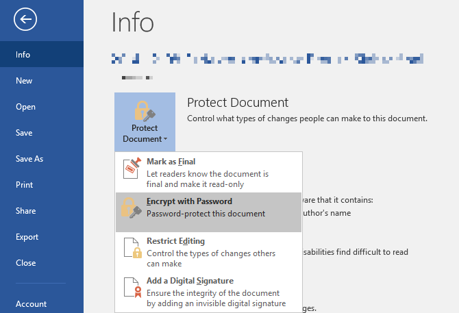 „Microsoft Word“ šifruotas failas su slaptažodžiu