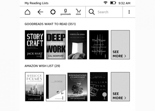 Kindle skaitymo sąrašai