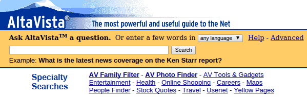 senas paieškos variklis-altavista