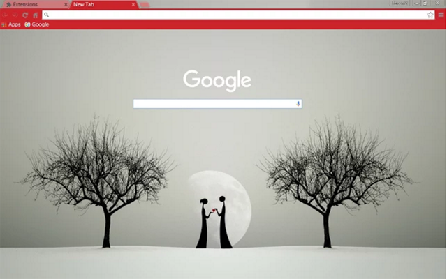 „ValentineCoupleMoonChromeTheme“