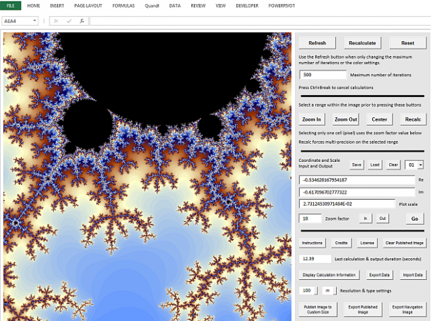 „Fraqcel“ „Microsoft Excel Fractal Generator“