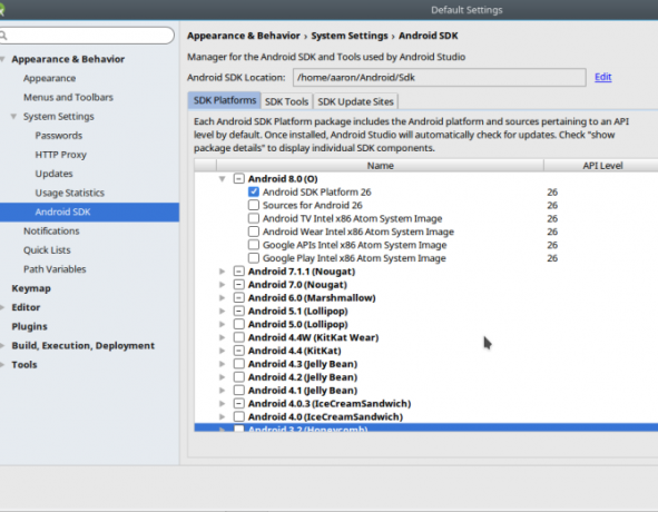 „Android“ versijos „sdkmanager“ versijos