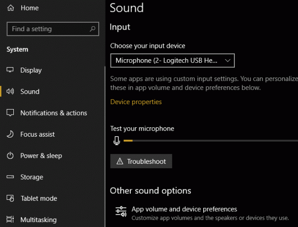 „Windows Sound Mic“ parinktys