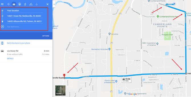 „Google Maps“ alternatyvaus maršruto sprendimas