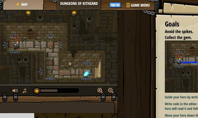 „CodeCombat“ ekrano kopija