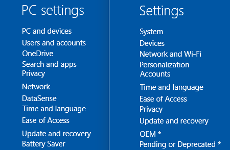 „Windows 10“ „zPC“ parametrai vs. Kompiuterio nustatymai