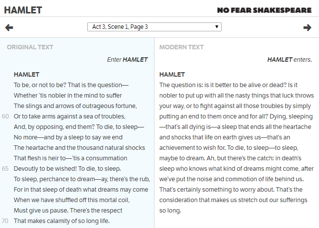 „Hamletas - nebijok“ palyginimas