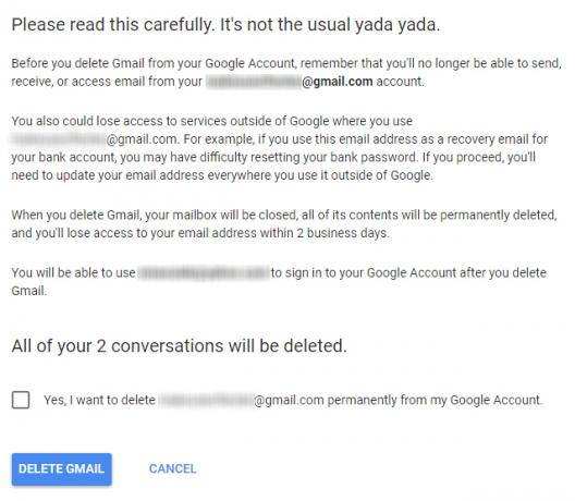 saugiai ištrinkite „Google“ ar „Gmail“ paskyrą