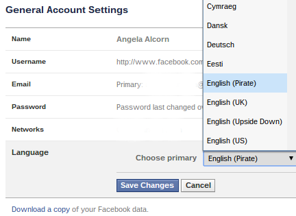 „Facebook-Change-Language“