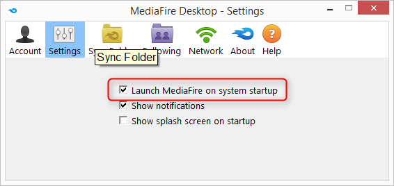 paleiskite mediafire paleidus sistemą