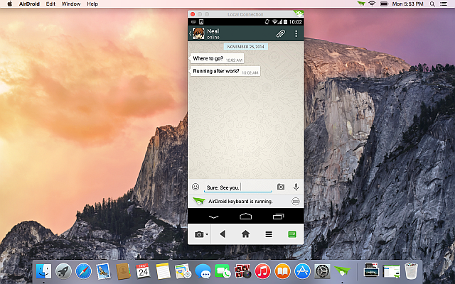 „WhatsApp-On-PC“ su „AirDroid-AirMirror“