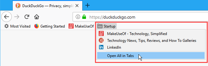 Atidarykite visas žymes skirtukuose „Firefox“