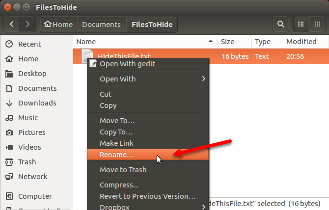 Pervardykite failą „Nautilus“ Ubuntu