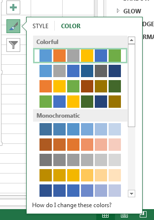 „Excel“ spalvų nustatymai