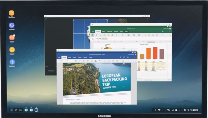 Kaip skiriasi „Android“ priklausomai nuo aparatūros gamintojo „Android“ versijų „samsung dex“ ekranas 670x382