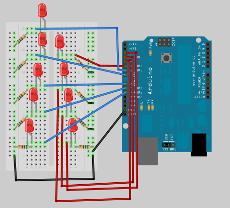 arduino kalėdinės lemputės