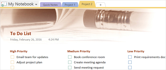 „OneNotePriorityToDo“