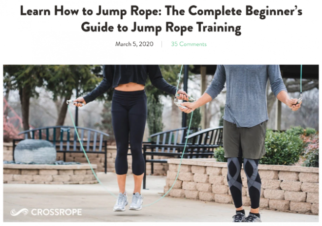 „Crossrope“ pradedančiųjų šokinėjimo virve vadovas moko suaugusiems šokinėjimo virve pagrindų, kad išvengtumėte traumų