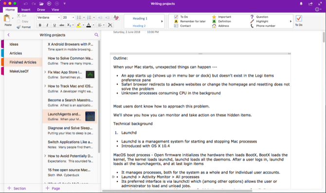 tvarkyti sąsiuvinį su „onenote“.