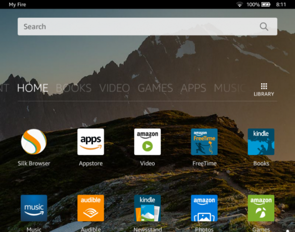 „Android“ versijos „Amazon“ pagrindiniame ekrane