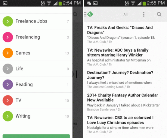 „android-feedly“ funkcijos