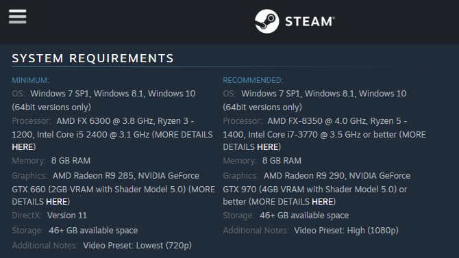 Steam sistemos reikalavimai