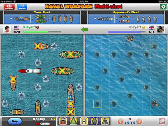 „IOS“ skirtas „Naval Warfare Multi-Shot“ yra „ipad2“ mobiliosios kartos mūšio laivai