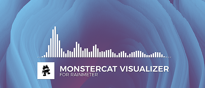 Geriausios minimalistinio darbastalio „Rainmeter“ odos - „Monstercat“ vizualizatorius