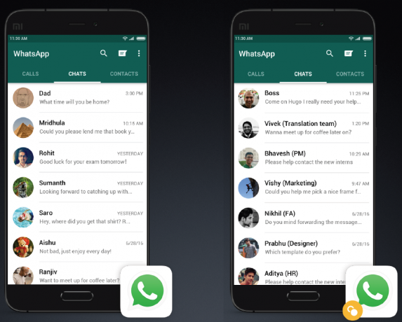 „Android“ versijų „xiaomi“ dvigubų programų pavyzdys
