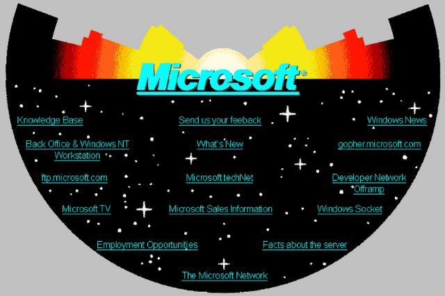 „Microsoft“ pirmoji svetainė