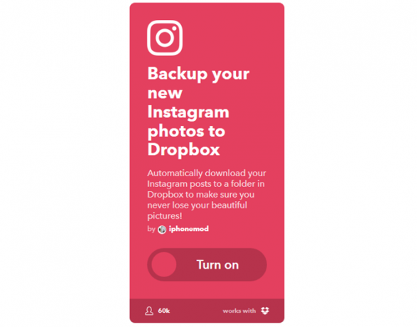 Svarbiausias IFTTT vadovas: naudokite galingiausią žiniatinklio įrankį, kaip „Pro 1IFTTT InstagramToDropbox“