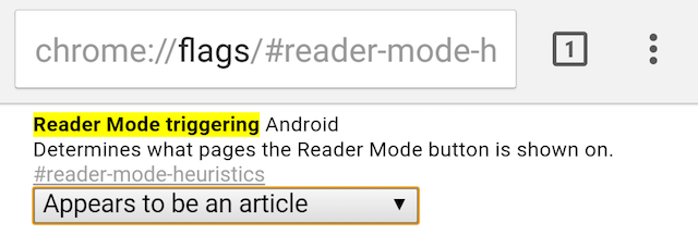 chromo vėliavos, „Android“ skaitytojo nustatymai