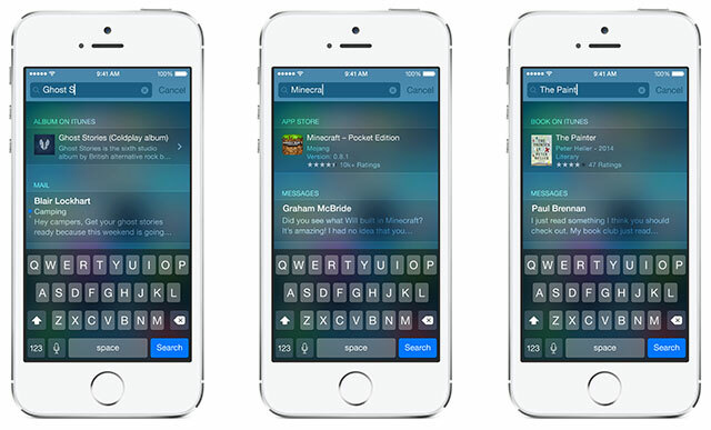 Kas naujo „iOS 8“? prožektorius