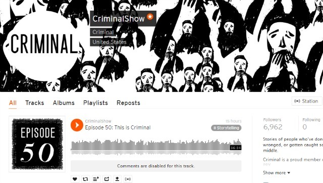 Kriminalinis vaizdo transliacija „SoundCloud“