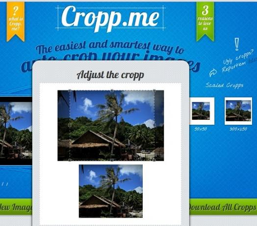 „Cropp.me“: Automatiškai apkarpykite vaizdus internetu „CroppMe“