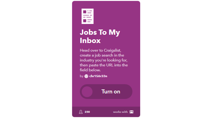 Svarbiausias IFTTT vadovas: naudokite galingiausią žiniatinklio įrankį, kaip „Pro 23IFTTT CraigslistJobsToInbox“