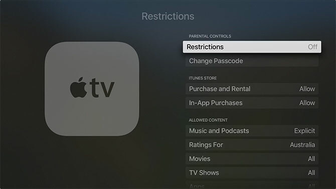 Kaip nustatyti ir naudoti „Apple TV“ „Apple TV“ apribojimus 1