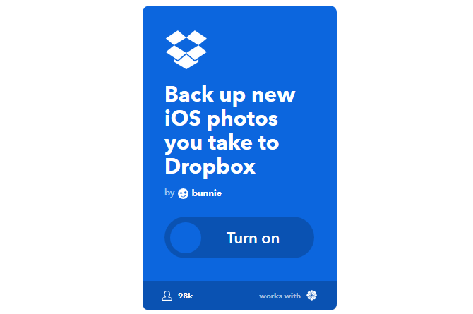 Svarbiausias IFTTT vadovas: naudokite galingiausią žiniatinklio įrankį, kaip „Pro 48IFTTT iOSPhotosToDropbox“