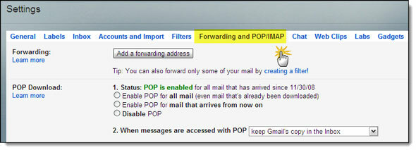 naudojant „Outlook“ ir „Gmail“