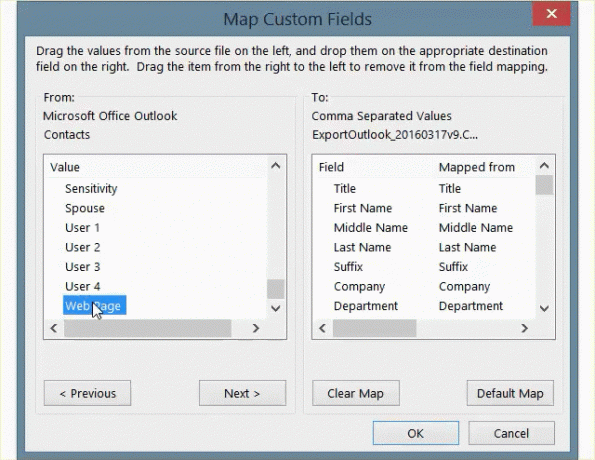 „OutlookExportMapping“