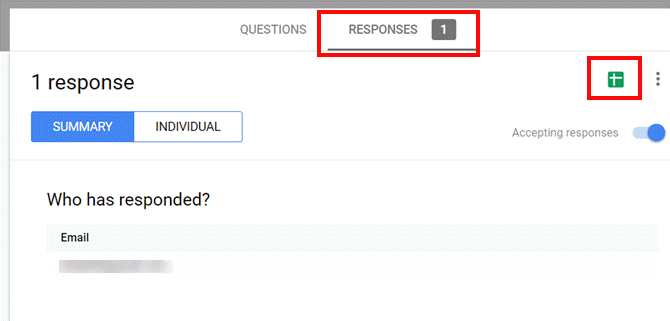 „Google“ skaičiuoklės, kontaktinė forma