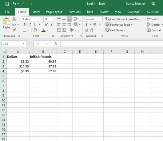 Kaip naudoti skirtingus valiutos simbolius konkrečiose „Excel Excel 4 valiutos“ ląstelėse