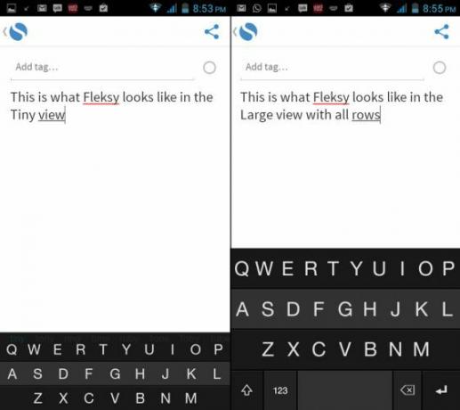 „Fleksy-for-Android“ - „Tiny-View-All-Rows“