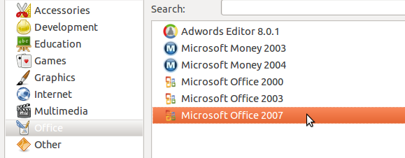 įdiegti „Office 2007“ į „Linux“