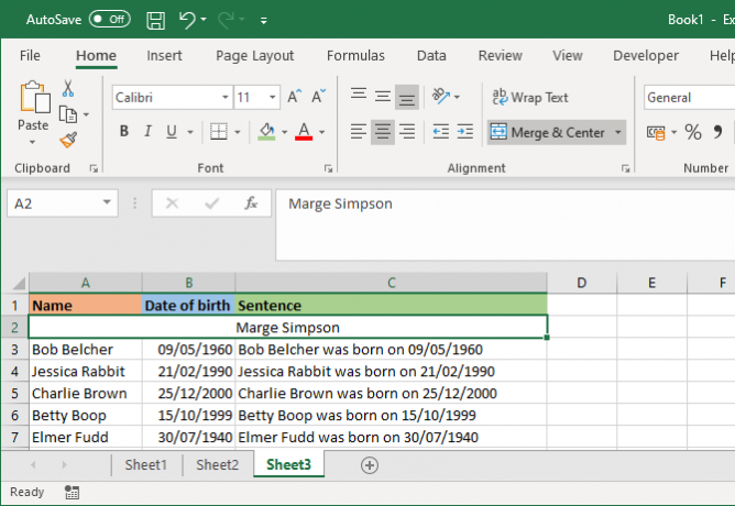 excel merge ir centre