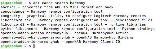 „openhab apt-cache“ - harmonijos įrišimo paieška