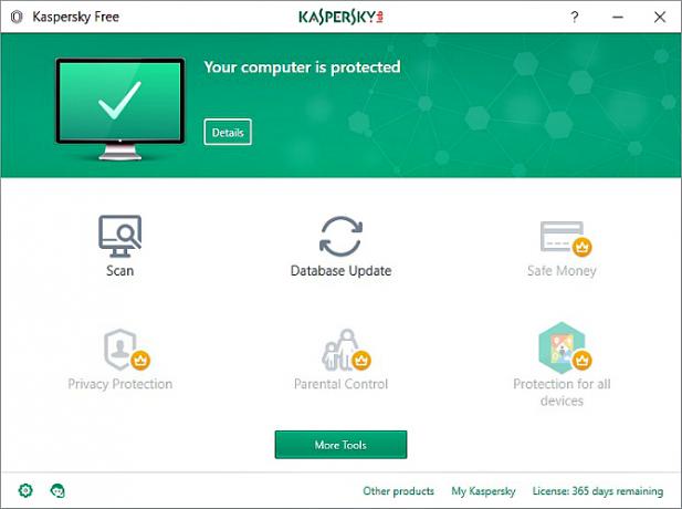 „Kaspersky“ paleis nemokamą antivirusinę programą savo kompiuteriui. „Kaspersky“ nemokamą antivirusinę ekraną