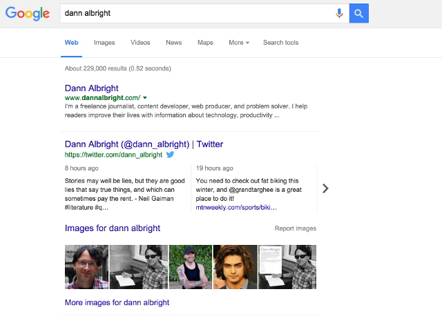 google-results-dann-albright